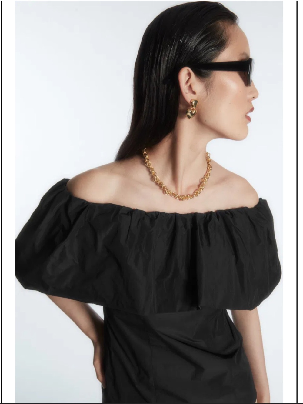 COS Black Off-Shoulder Puff Sleeve Top ❤️NWT❤️